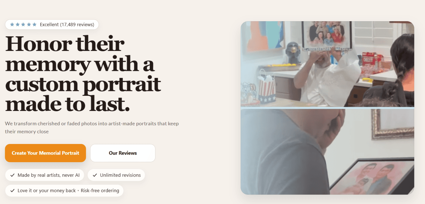Memorialize Art website