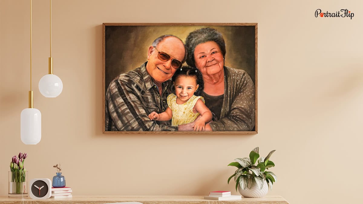 Grandparents & Grandchildren Painting by PortraitFlip