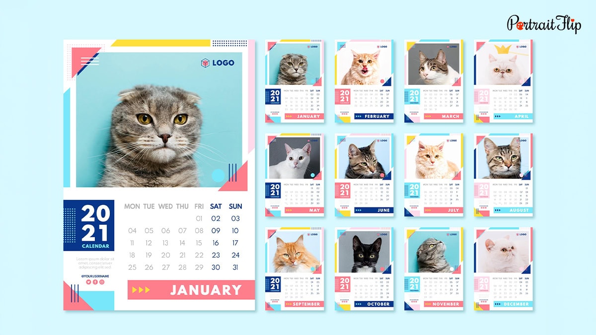 Personalized Cat-Themed Calendar