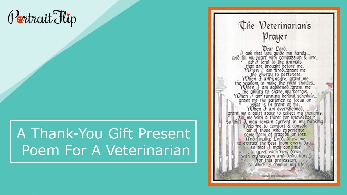 A thank you gift present poem for a veterinarian