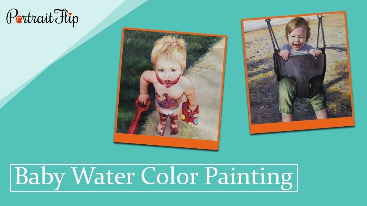 Baby water color painting