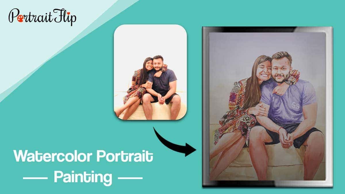 Watercolor portrait painting