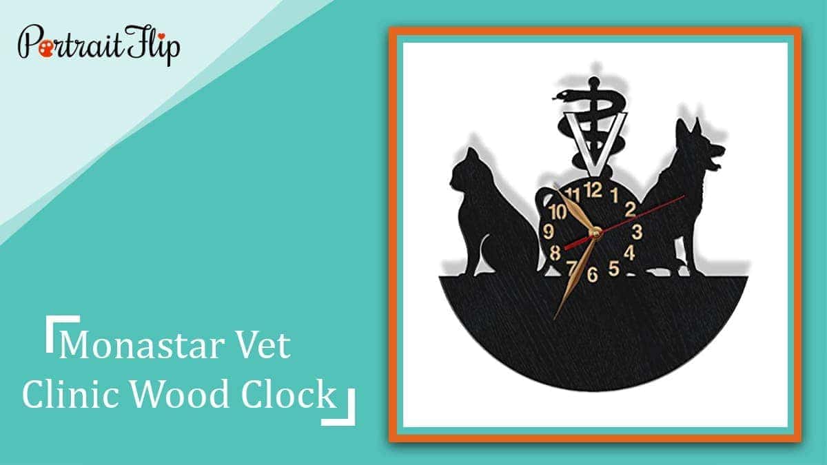 Monastar vet clinic wood clock